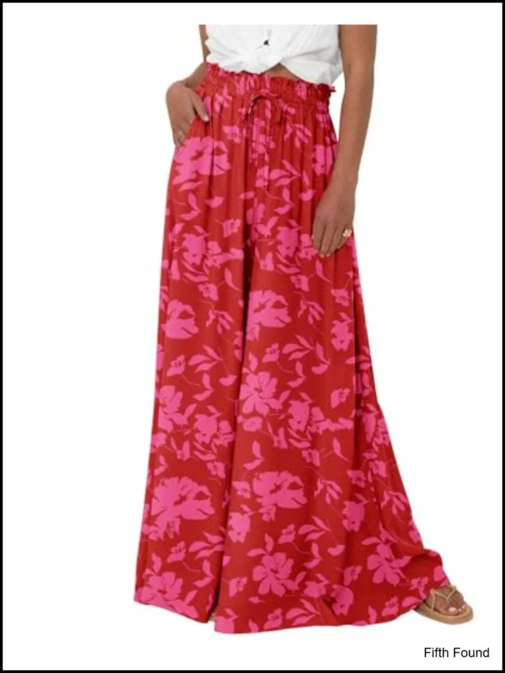 Wide Leg High Waisted Flowy Palazzo Pants with Pockets